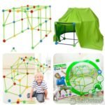 Kit de construction cabane – 87 pièces avec toile de tente