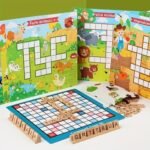 Jeu de mots croisés en bois – famille et enfants