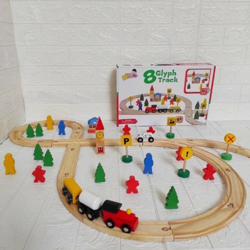 1-189.jpg Train en bois avec voie ferrée – 8 pièces - الصورة 1