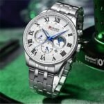 ⁦Montre Homme CURREN 8427 – Cadran Blanc, Aiguilles Bleues, Bracelet Acier⁩ - الصورة ⁦3⁩