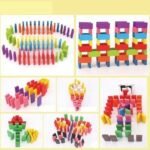 ⁦Domino en bois – 200 pièces, 10 couleurs⁩ - الصورة ⁦2⁩