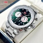 ⁦Montre Homme MINI FOCUS MF0469 Chronographe – Cadran Vert, Acier Argenté⁩ - الصورة ⁦4⁩
