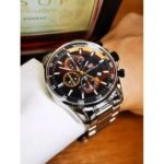 ⁦Montre Homme MINI FOCUS Chronographe – Cadran Noir, Accents Or Rose, Acier⁩ - الصورة ⁦4⁩