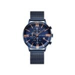 ⁦Montre Homme MINI FOCUS MF02036 Chronographe – Bleu, Bracelet Milanais⁩ - الصورة ⁦2⁩