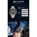 ⁦Montre Homme NAVIFORCE NF9189 Analogique-Digitale – Cadran Noir, Acier Argenté⁩ - الصورة ⁦2⁩