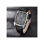 ⁦Montre Homme BENYAR 5114 – Boîtier Tonneau Argenté, Cadran Noir, Cuir Noir⁩ - الصورة ⁦3⁩