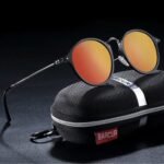 ⁦Lunettes de Soleil Polarisées Unisexe BARCUR BC8575 – Rondes, Verres Orange Miroir⁩ - الصورة ⁦2⁩