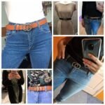 ⁦Ceinture Femme – Cognac, Boucle Double Anneau Dorée⁩ - الصورة ⁦2⁩