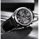 ⁦Montre Homme BENYAR 51071 Multifonction – Cadran Noir, Cuir Noir⁩ - الصورة ⁦3⁩