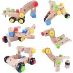 ⁦Jeu d'assemblage en bois – blocs de construction⁩ - الصورة ⁦2⁩