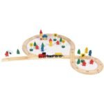 ⁦Train en bois avec voie ferrée – 8 pièces⁩ - الصورة ⁦4⁩