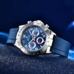 ⁦Montre Homme BENYAR 51092 Chronographe – Cadran Bleu, Boîtier Argenté, Bracelet Bleu⁩ - الصورة ⁦2⁩