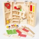 ⁦Boîte à outils de bricolage en bois – 43 pièces⁩ - الصورة ⁦2⁩