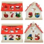 ⁦Maison en bois – formes et chiffres à encastrer⁩ - الصورة ⁦2⁩