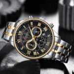 ⁦Montre Homme CURREN 8427 – Cadran Noir et Doré, Bracelet Bicolore Or et Argent⁩ - الصورة ⁦2⁩