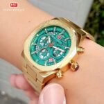 ⁦Montre Homme MINI FOCUS MF0411G Chronographe – Doré, Cadran Vert⁩ - الصورة ⁦3⁩