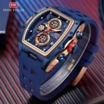 ⁦Montre Homme MINI FOCUS MF0399 Chronographe Tonneau – Bracelet Bleu⁩ - الصورة ⁦5⁩