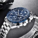 ⁦Montre Homme BENYAR 51040 Chronographe – Cadran et Lunette Bleus, Acier⁩ - الصورة ⁦2⁩