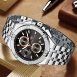 ⁦Montre Homme MINI FOCUS MF0471 Chronographe – Cadran Noir, Acier Argenté⁩ - الصورة ⁦2⁩