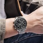 ⁦Montre Homme BENYAR 51040 Chronographe – Cadran et Lunette Noirs, Acier⁩ - الصورة ⁦3⁩