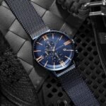 ⁦Montre Homme MINI FOCUS MF02036 Chronographe – Bleu, Bracelet Milanais⁩ - الصورة ⁦6⁩