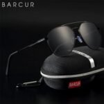 ⁦Lunettes de Soleil Polarisées Homme BARCUR BC8374 – Aviateur, Verres Noirs⁩ - الصورة ⁦2⁩