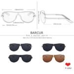 ⁦Lunettes de Soleil Polarisées Homme BARCUR BC8940 – Aviateur, Argentées⁩ - الصورة ⁦2⁩