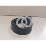 ⁦Ceinture Femme – Noire, Boucle Double Anneau Strass⁩ - الصورة ⁦3⁩