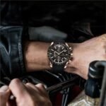 ⁦Montre Homme BENYAR 5140 Chronographe – Cadran Noir, Boîtier Or Rose, Cuir Noir⁩ - الصورة ⁦6⁩
