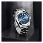 ⁦Montre Homme BENYAR Automatique – Cadran Bleu Soleillé, Bracelet Acier⁩ - الصورة ⁦3⁩