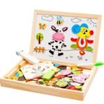 ⁦Tableau magnétique double face + 71 pièces de puzzle⁩ - الصورة ⁦3⁩