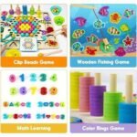 ⁦Jeu de pêche et mathématiques Montessori 6 en 1 en bois⁩ - الصورة ⁦3⁩