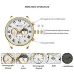 ⁦Montre Homme CURREN 8427 – Toute Dorée, Cadran Blanc à Chiffres Romains⁩ - الصورة ⁦3⁩