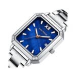 ⁦Montre Femme MINI FOCUS MF0472L Rectangulaire – Argentée, Cadran Bleu⁩ - الصورة ⁦3⁩