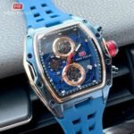 ⁦Montre Homme MINI FOCUS MF0437 Chronographe Tonneau – Bleu et Or Rose⁩ - الصورة ⁦3⁩