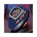 ⁦Montre Homme MINI FOCUS MF0437 Chronographe Tonneau – Bleu, Bracelet Bleu Clair⁩ - الصورة ⁦4⁩