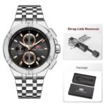 ⁦Montre Homme MINI FOCUS MF0471 Chronographe – Cadran Noir, Acier Argenté⁩ - الصورة ⁦4⁩