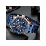 ⁦Montre Homme MINI FOCUS R04003 Chronographe – Cadran Bleu, Or Rose⁩ - الصورة ⁦4⁩