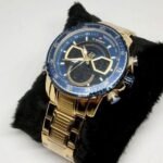 ⁦Montre Homme NAVIFORCE NF9189 Analogique-Digitale – Dorée, Cadran Bleu⁩ - الصورة ⁦6⁩