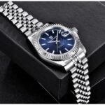 ⁦Montre Homme PAGANI DESIGN Automatique – Cadran Bleu, Lunette Cannelée, Bracelet Jubilé⁩ - الصورة ⁦7⁩