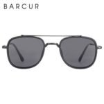 ⁦Lunettes de Soleil Polarisées Homme BARCUR BC8504 – Carrées Métal, Monture Dorée⁩ - الصورة ⁦3⁩