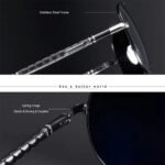 ⁦Lunettes de Soleil Polarisées Homme BARCUR BC8688 – Aviateur, Verres Gris⁩ - الصورة ⁦3⁩