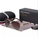 ⁦Lunettes de Soleil Polarisées Homme BARCUR BC8009 – Aviateur, Doré, Verres Marron⁩ - الصورة ⁦3⁩