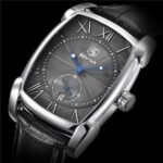 ⁦Montre Homme BENYAR 5114 – Boîtier Tonneau Argenté, Cadran Noir, Cuir Noir⁩ - الصورة ⁦4⁩