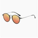 ⁦Lunettes de Soleil Polarisées Unisexe BARCUR BC8575 – Rondes, Verres Orange Miroir⁩ - الصورة ⁦3⁩