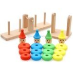 ⁦Pyramide clown à empiler en bois⁩ - الصورة ⁦3⁩