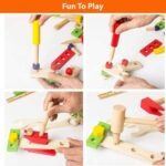 ⁦Boîte à outils de bricolage en bois – 43 pièces⁩ - الصورة ⁦4⁩