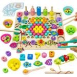 ⁦Jeu de pêche et mathématiques Montessori 6 en 1 en bois⁩ - الصورة ⁦4⁩