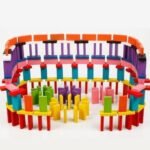 ⁦Domino en bois – 200 pièces, 10 couleurs⁩ - الصورة ⁦3⁩