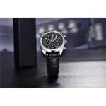 ⁦Montre Homme BENYAR 51093 – Cadran Noir, Boîtier Argenté, Cuir Noir⁩ - الصورة ⁦4⁩